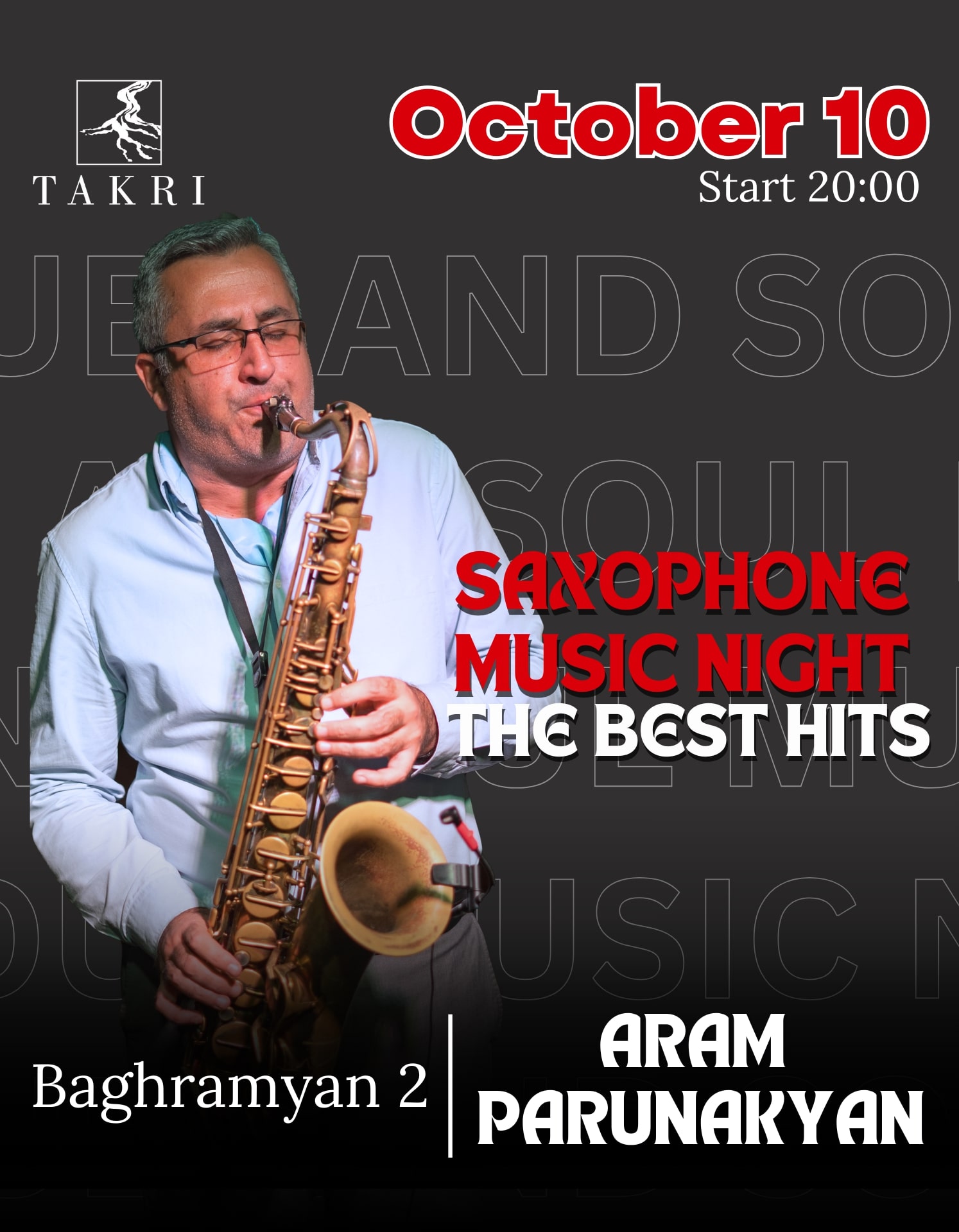 Saxophone music night at Takri | Արամ Պարունակյան